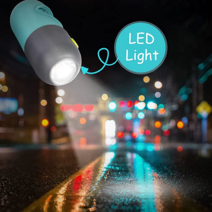 Dog Poop Bag Dispenser with Built-in LED Flashlight and Carabiner Clip