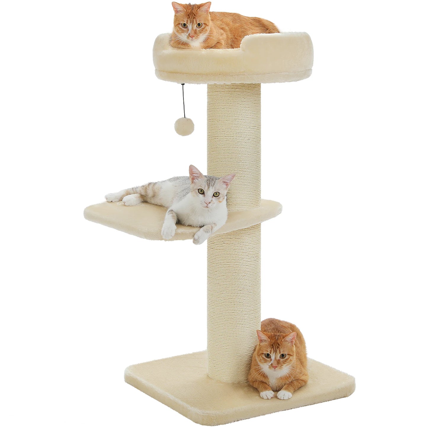 Cats Scratching Post with Top Perch and Napping Ledge