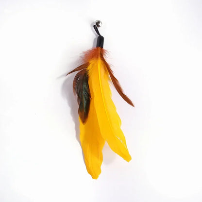 Interactive Cat Wand Toy with Bell & Feather Heads
