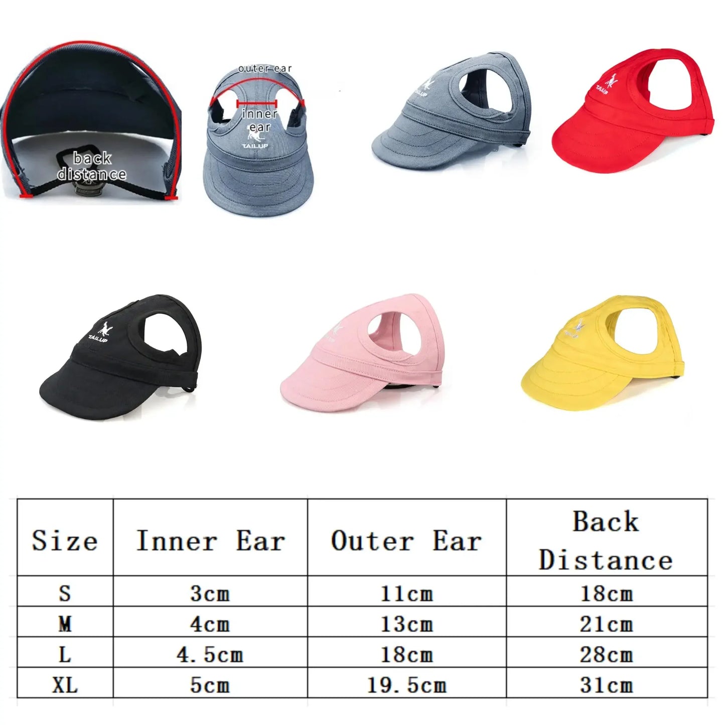 Adjustable Pet Baseball Cap with Ear Holes