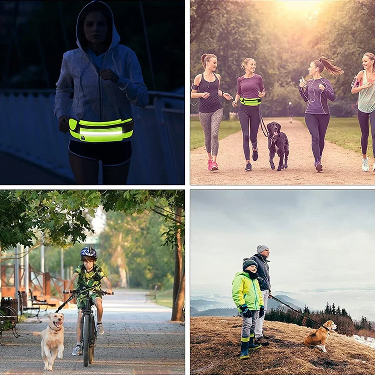 Reflective Hands-Free Dog Leash with Waist Bag