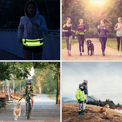 Reflective Hands-Free Dog Leash with Waist Bag