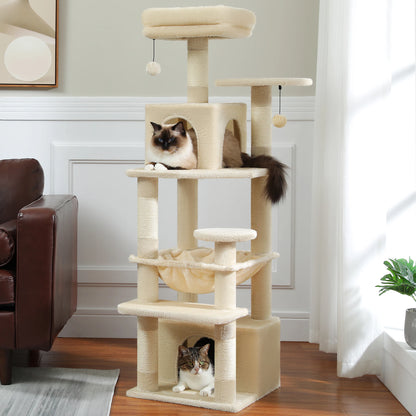 Stable 6-level Cat Condo, Scratching Tree for Multi-Cat Home
