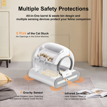 Automatic Self-Cleaning Cat Litter Box with Cat Litter Mat and APP Control