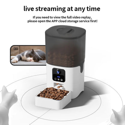 Smart Automatic Pet Food Dispenser with Wi-Fi & Video