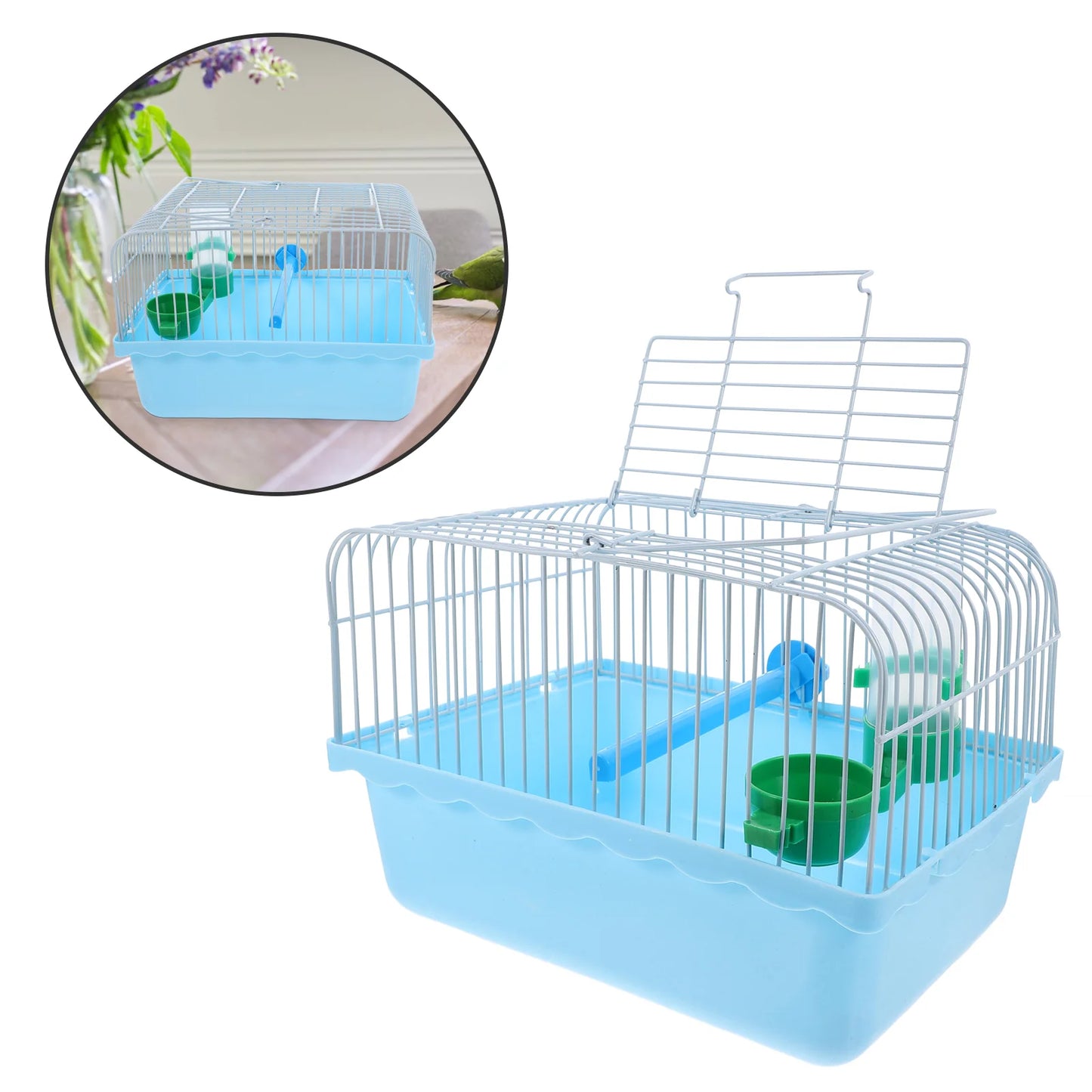 Portable Birdcage Travel Carrier for Small Birds