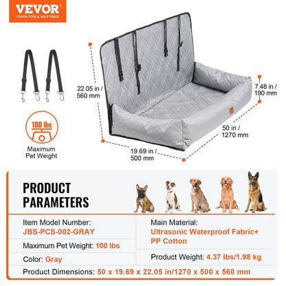 Pet Booster Seat with Clip-on Safety Leash, Easy Car Installation, Waterproof (various styles)3