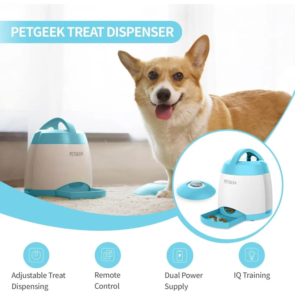 Automatic Treat Dispenser with Remote, Puzzle Memory Training Activity Toy- IQ Training Feeder, Pet Automatic Feeders