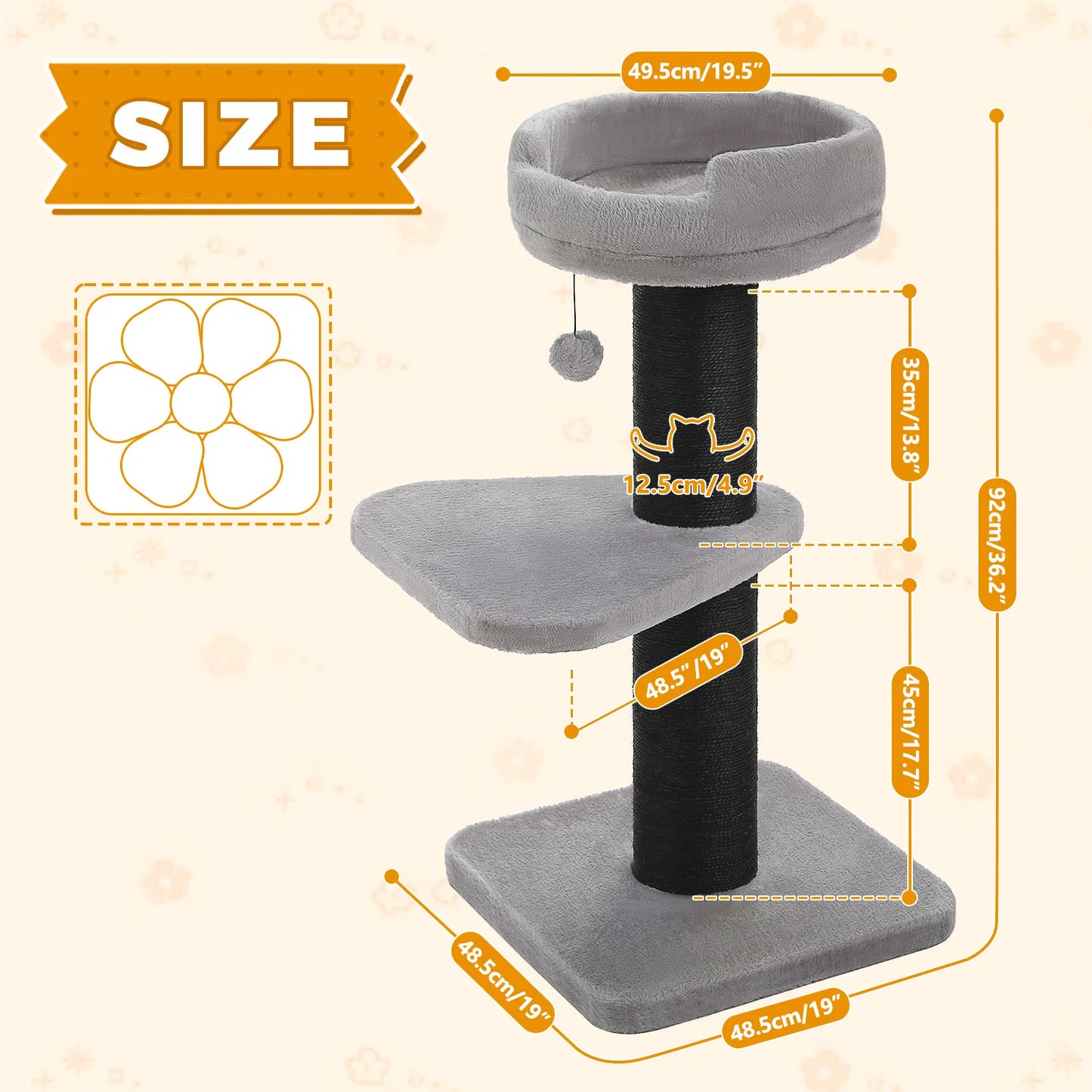 Cats Scratching Post with Top Perch and Napping Ledge