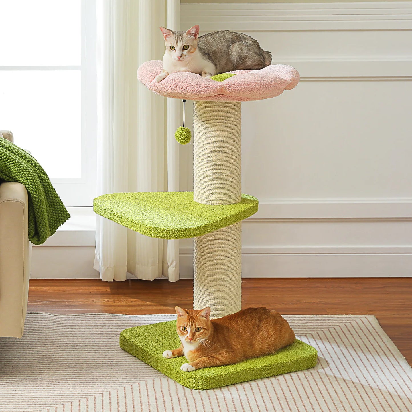 Cats Scratching Post with Top Perch and Napping Ledge
