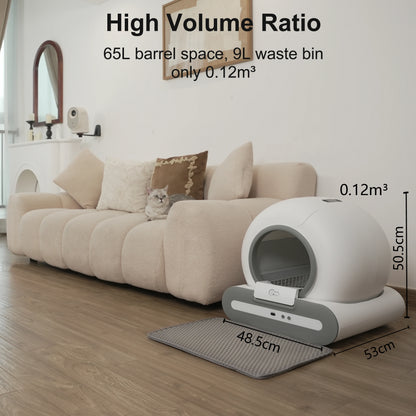 Automatic Self-Cleaning Cat Litter Box with Cat Litter Mat and APP Control