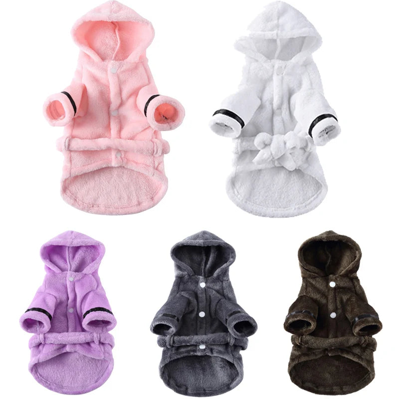 Quick-Drying, Super Absorbent Luxury Dog Bathrobe with Hood
