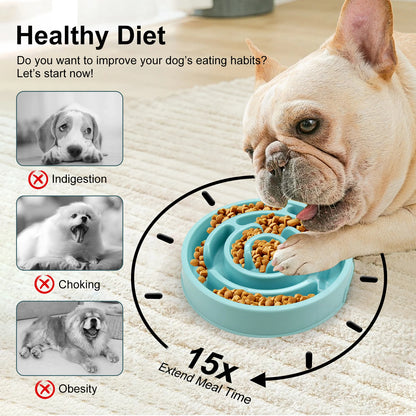 Non-Slip Anti-Gulping Dog Slow Feeder Bowl